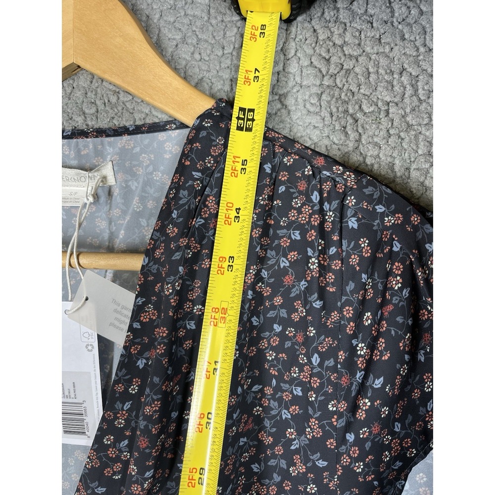Outerknown Dress Sz Small Juniper Floral Ruffled Skater Waist Cap Sleeve $228 - Picture 10 of 11